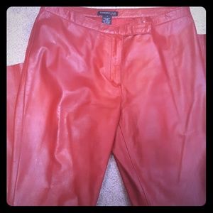 Kenneth Cole red leather pants